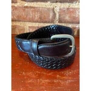 Vintage Nocona braided black leather belt size 34 NEW with snap on buckle